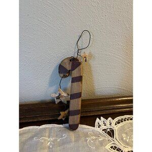 Primitive Wood Candy Cane Ornament